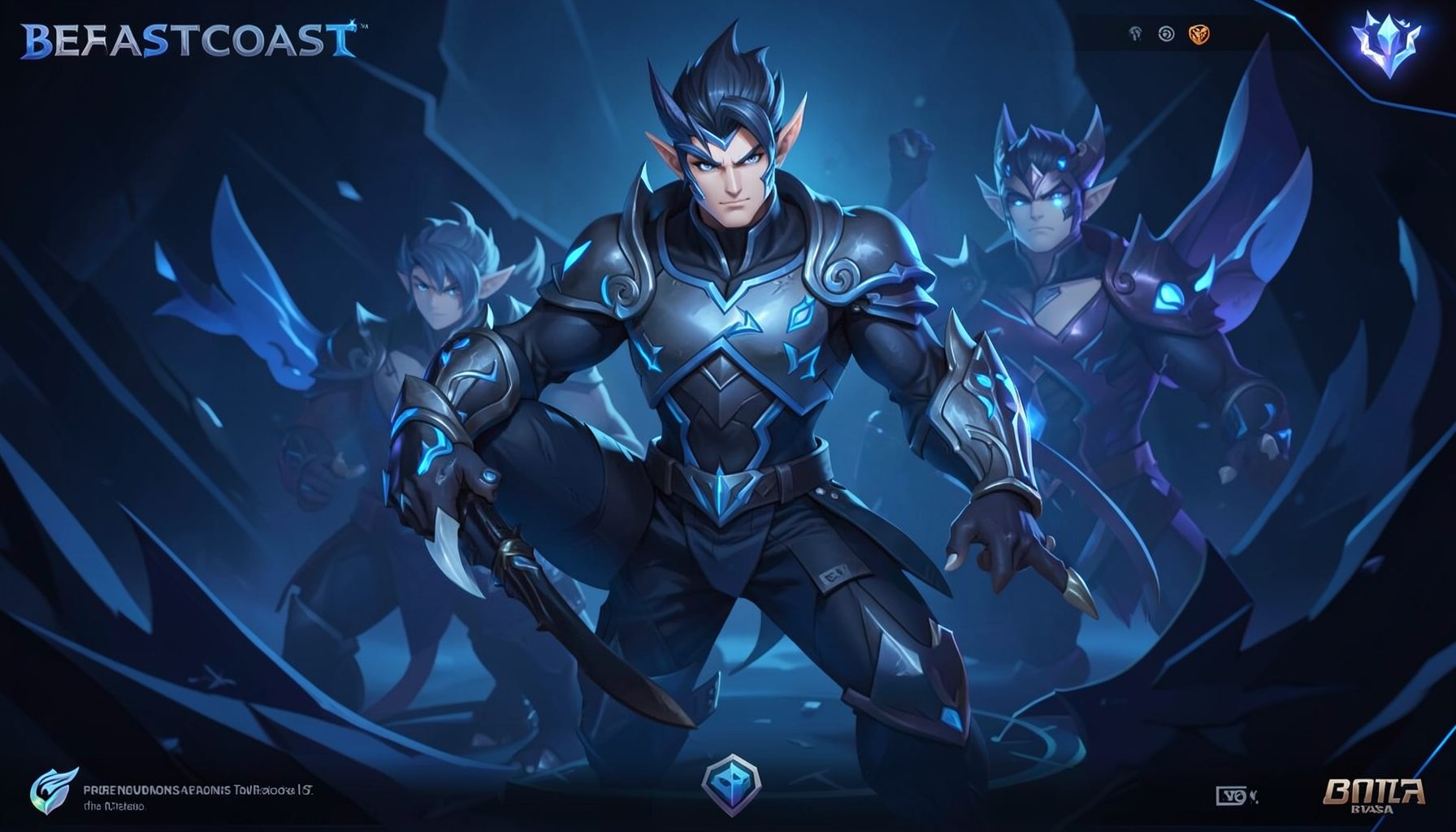 Đội tuyển Beastcoast thi đấu Dota 2, tông màu xanh dương đậm đặc trưng của giải đấu